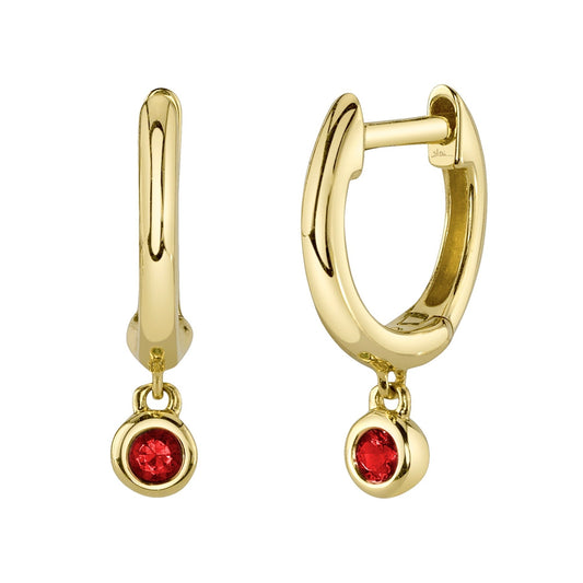 14kY .08cttw Ruby Bezel Drop Hoop SC55026150