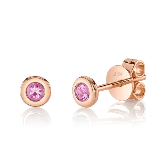 14kR .14cttw Pink Sapphire Bezel Stud SC55026476
