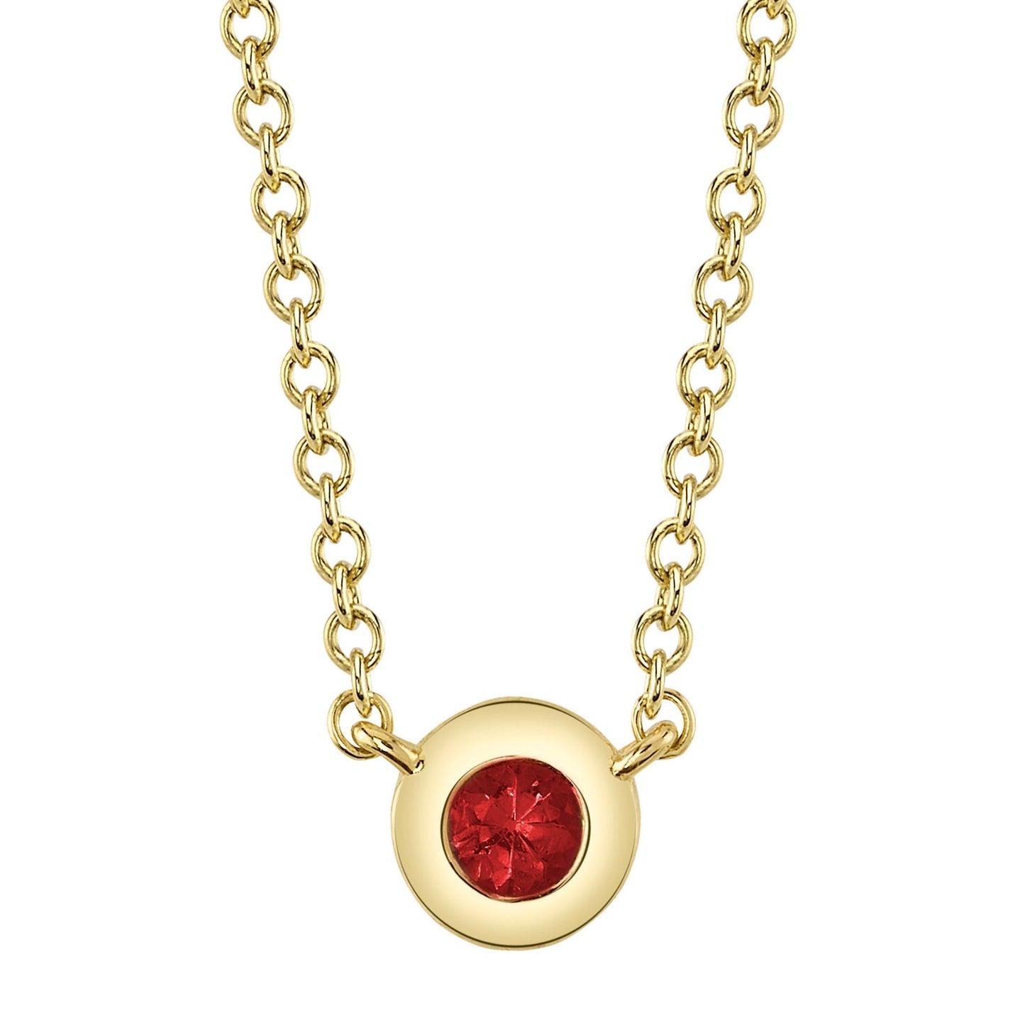 14kY .05ct Ruby Bezel Necklace SC55026481