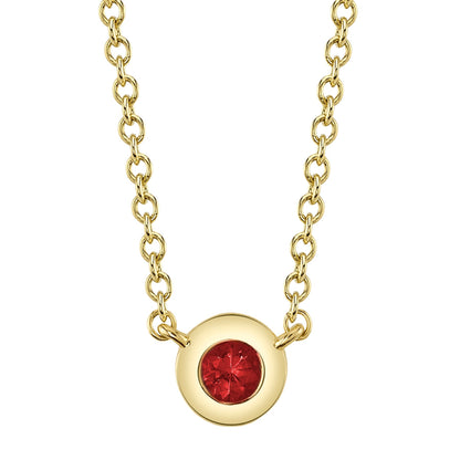 14kY .05ct Ruby Bezel Necklace SC55026481