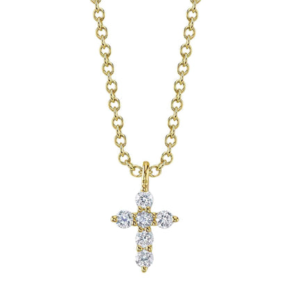 14kY .10cttw Diamond Cross Necklace SC55026658