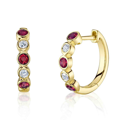 14kY .48cttw Ruby .16cttw Diamond Hoop SC55026667
