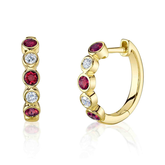 14kY .48cttw Ruby .16cttw Diamond Hoop SC55026667