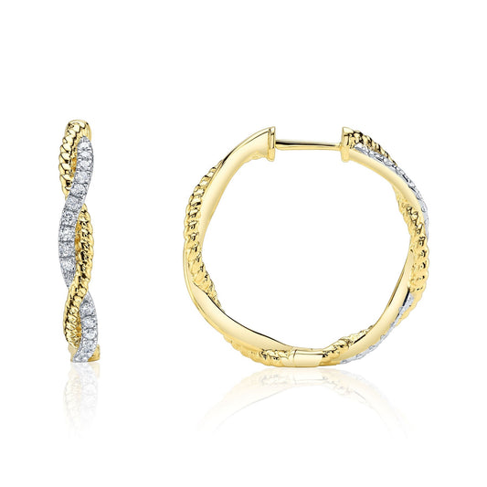 14kY/W .42cttw Diamond Twist Hoop SC55027085RDD1.00
