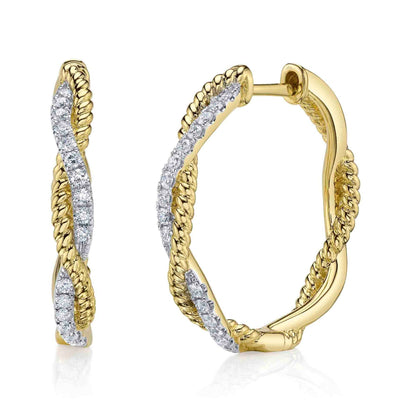 14kY/W .42cttw Diamond Twist Hoop SC55027085RDD1.00