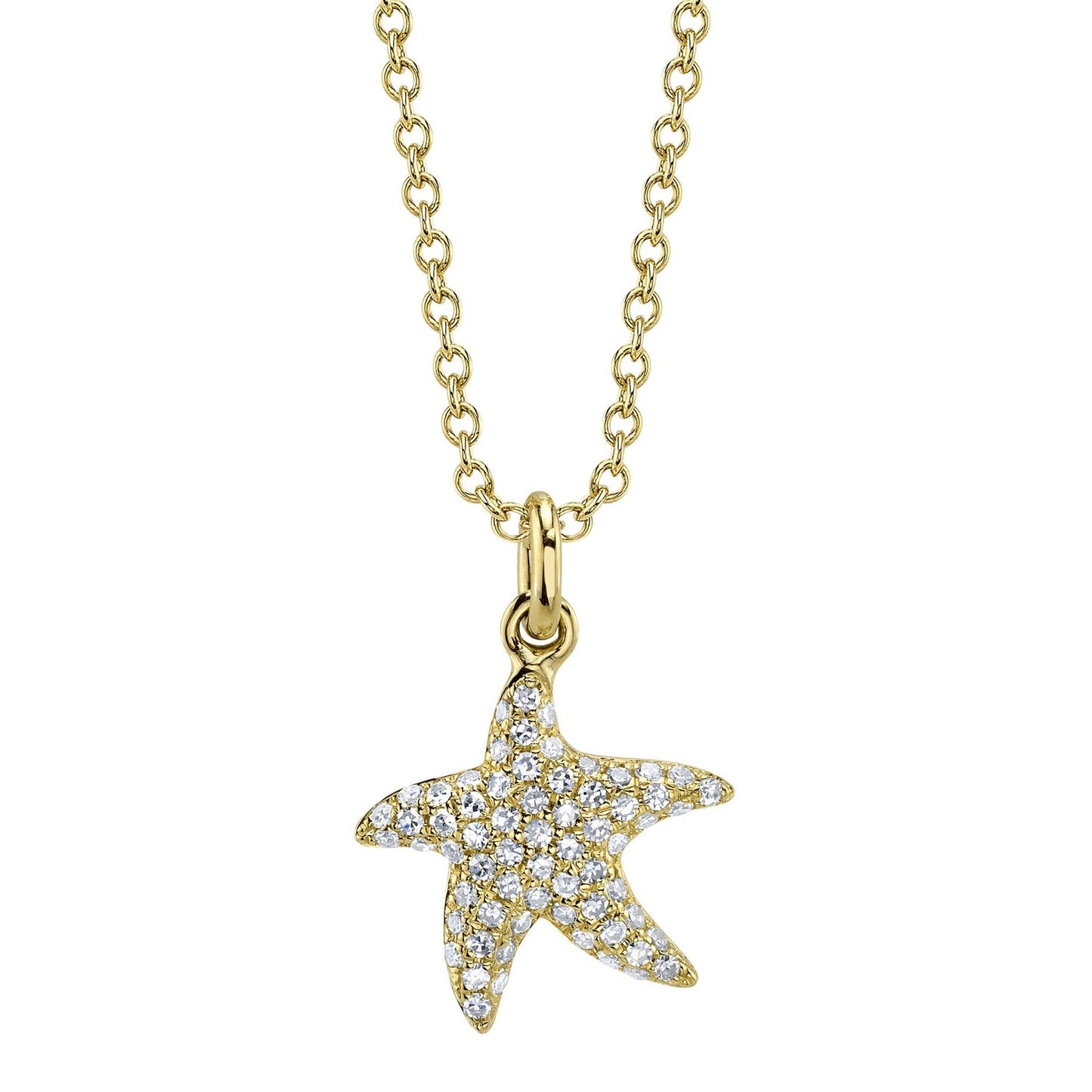 14kY .15cttw Diamond Starfish Necklace SC55027421
