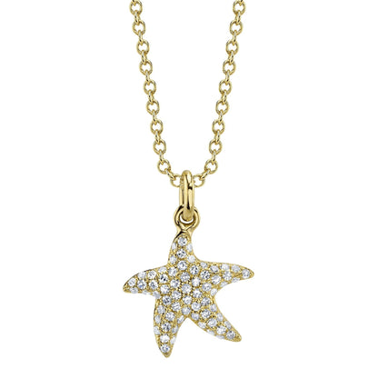 14kY .15cttw Diamond Starfish Necklace SC55027421