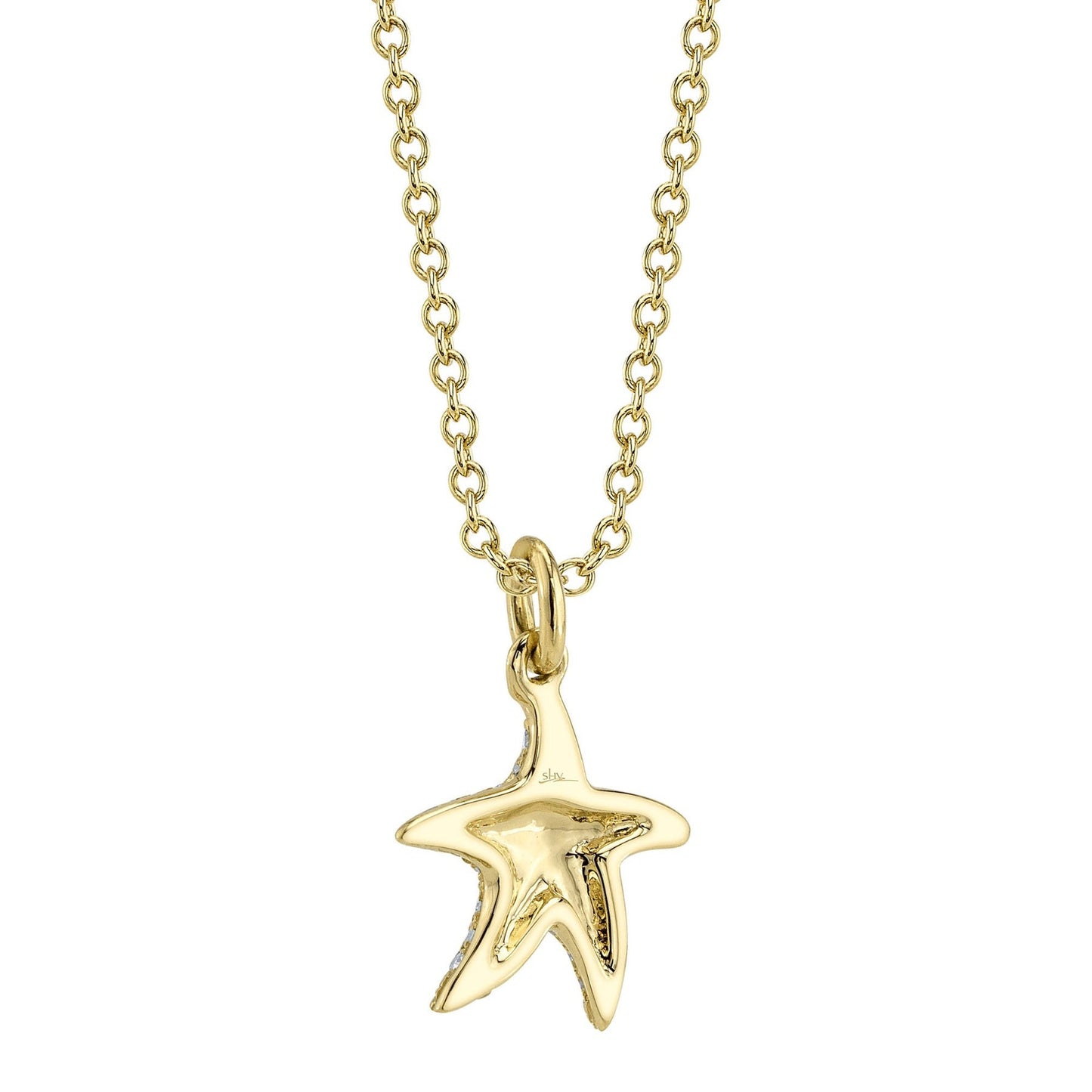 14kY .15cttw Diamond Starfish Necklace SC55027421