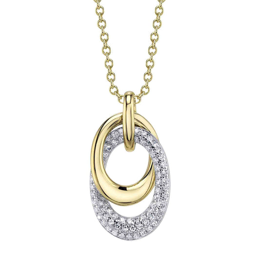 14kY/W .17cttw Diamond Pavé  Oval Necklace SC55027681