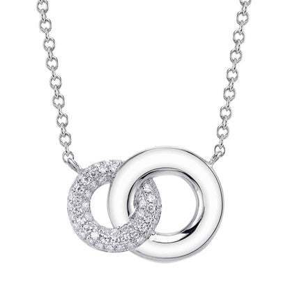 14kW .12cttw Diamond Pave Circle Necklace SC55027713