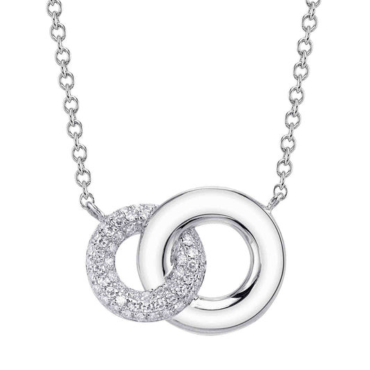 14kW .12cttw Diamond Pave Circle Necklace SC55027713