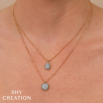 14kY/W .41ct Dia Pave Circle Neck SC55027826