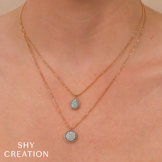 14kY/W .41ct Dia Pave Circle Neck SC55027826