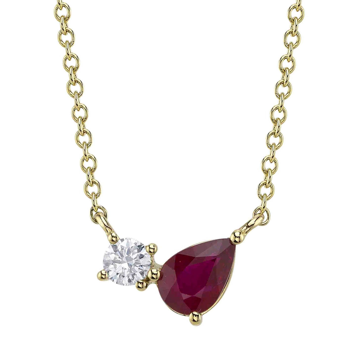 14kY .47ct Ruby .11ct Dia Necklace SC55028005
