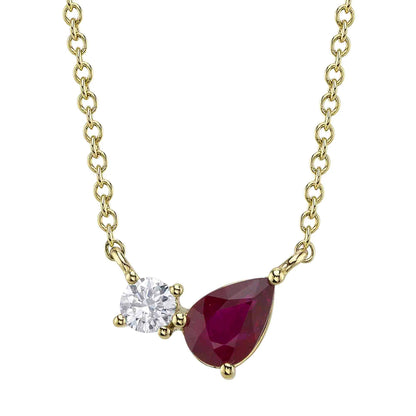 14kY .47ct Ruby .11ct Dia Necklace SC55028005