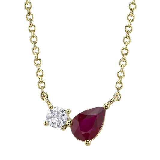 14kY .47ct Ruby .11ct Dia Necklace SC55028005