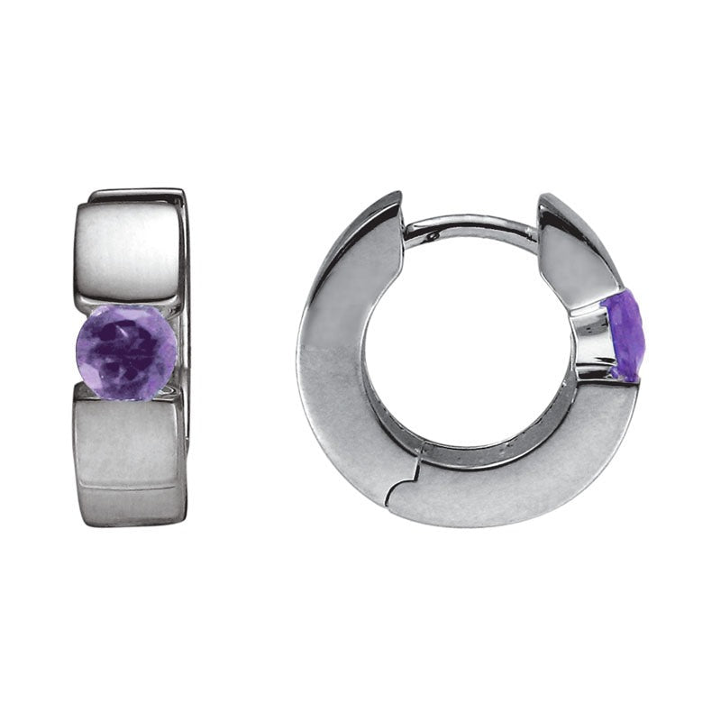 SS .50cttw Amethyst Huggie Hoop SEM85TLAT