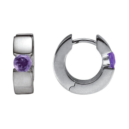 SS .50cttw Amethyst Huggie Hoop SEM85TLAT