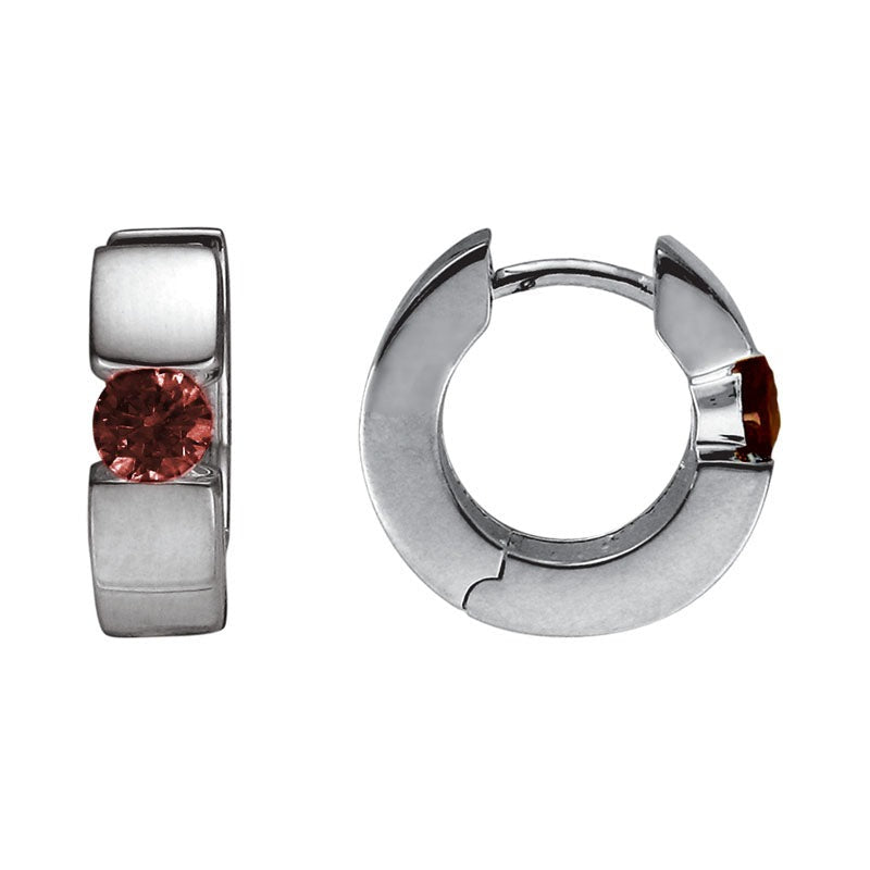 SS .70cttw Garnet Huggie Hoop SEM85TLGA