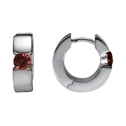 SS .70cttw Garnet Huggie Hoop SEM85TLGA