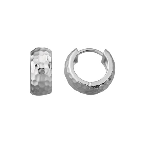 SS Hinged Hammered Hoop SER58YA