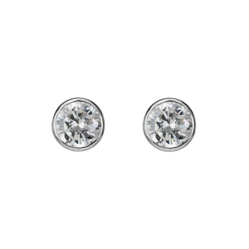 SS 7mm CZ Bezel Stud SES18TLCZ