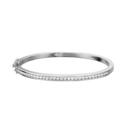 SS CZ Hinged Bangle Bracelet SG280TLCZ