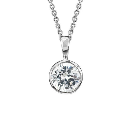 SS 7mm CZ Bezel Necklace SNE06TLCZ