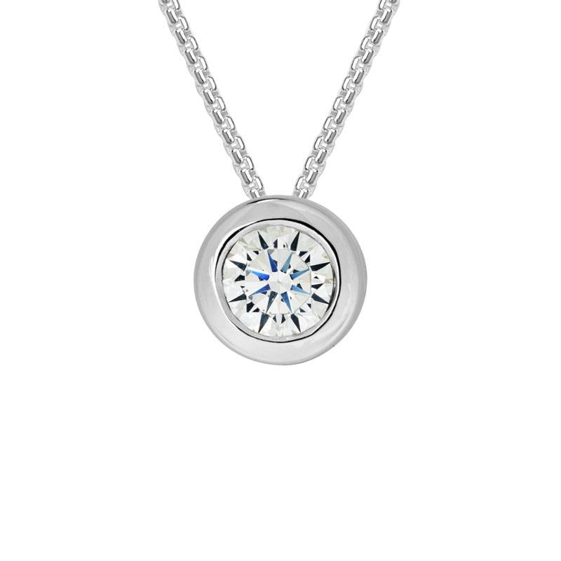 SS 6mm CZ Bezel Necklace SNJ48TLCZ - 18"