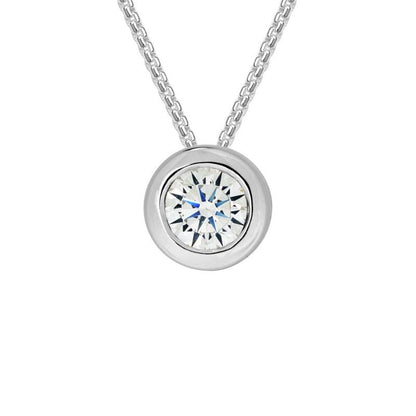 SS 6mm CZ Bezel Necklace SNJ48TLCZ - 18"