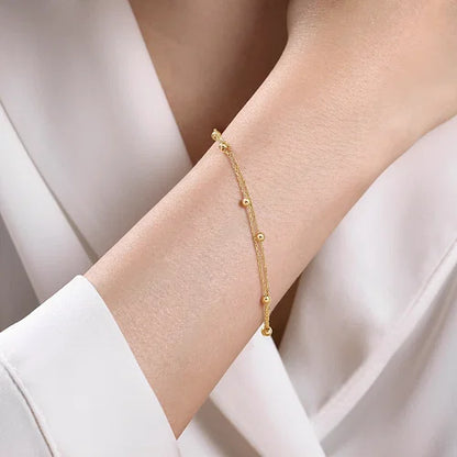 14kY Bead Station Bracelet TB4429Y4JJJ-7.5