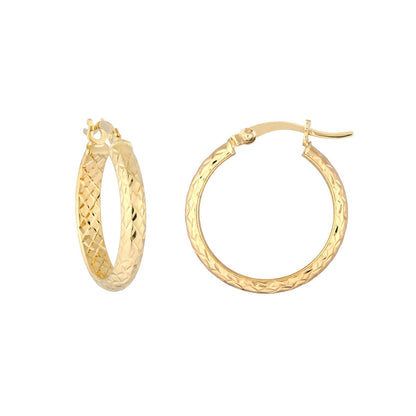 14kY Diamond-Cut Hoop TM001749-14Y