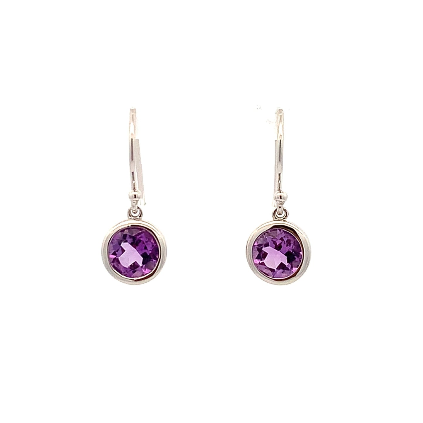 SS 6mm Amethyst Dangle Earring