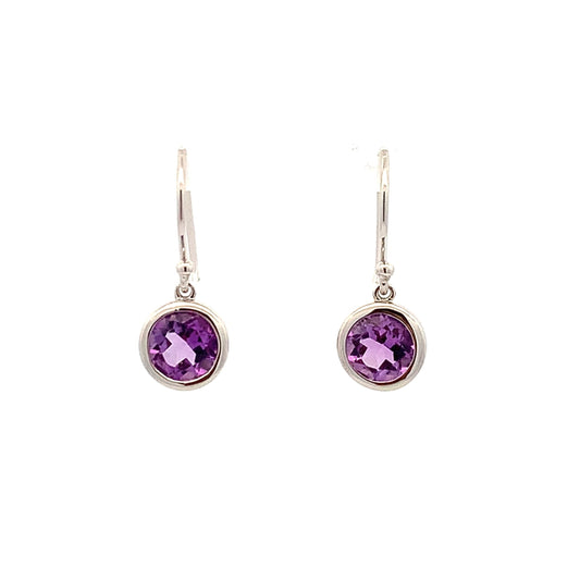 SS 6mm Amethyst Dangle Earring