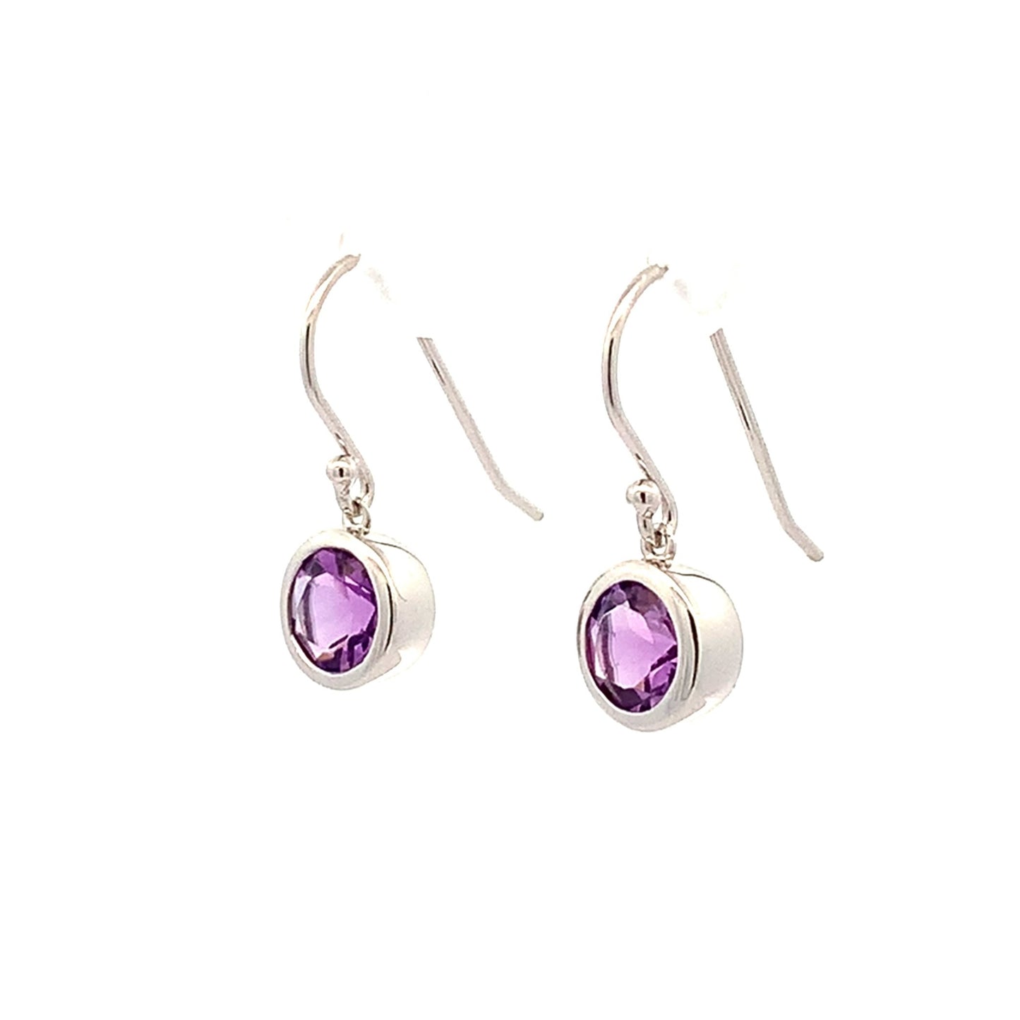 SS 6mm Amethyst Dangle Earring