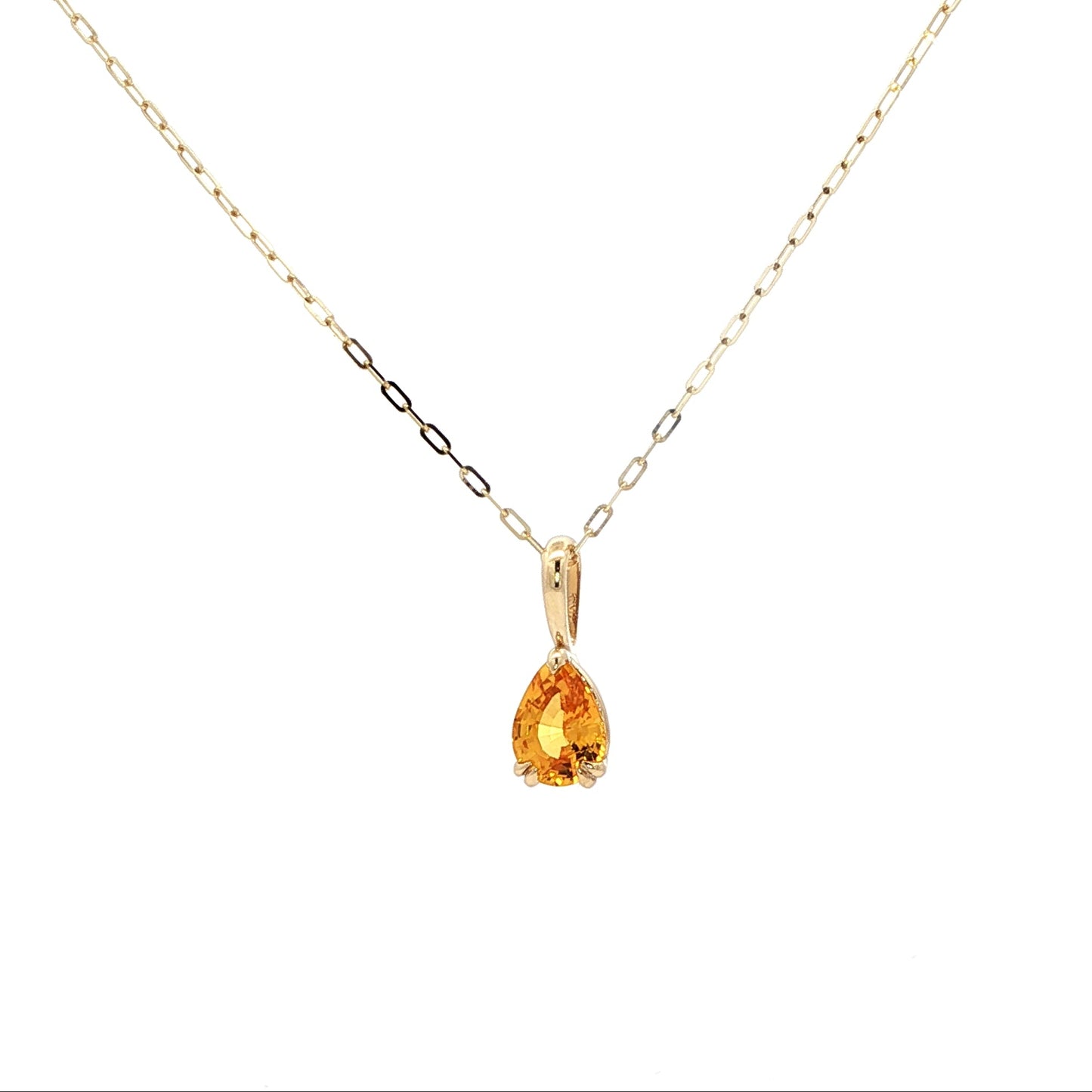 14kY 7x5mm Pear Yellow Sapphire Pendant 88366