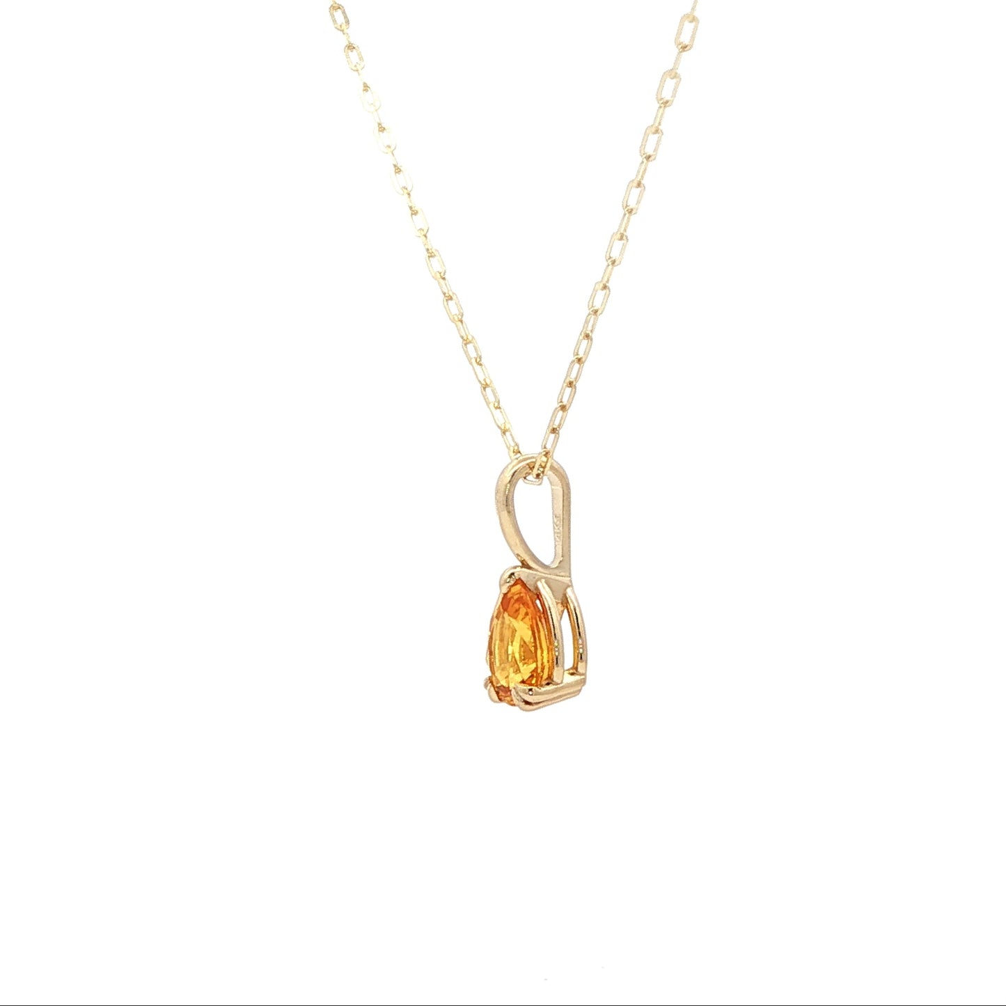 14kY 7x5mm Pear Yellow Sapphire Pendant 88366