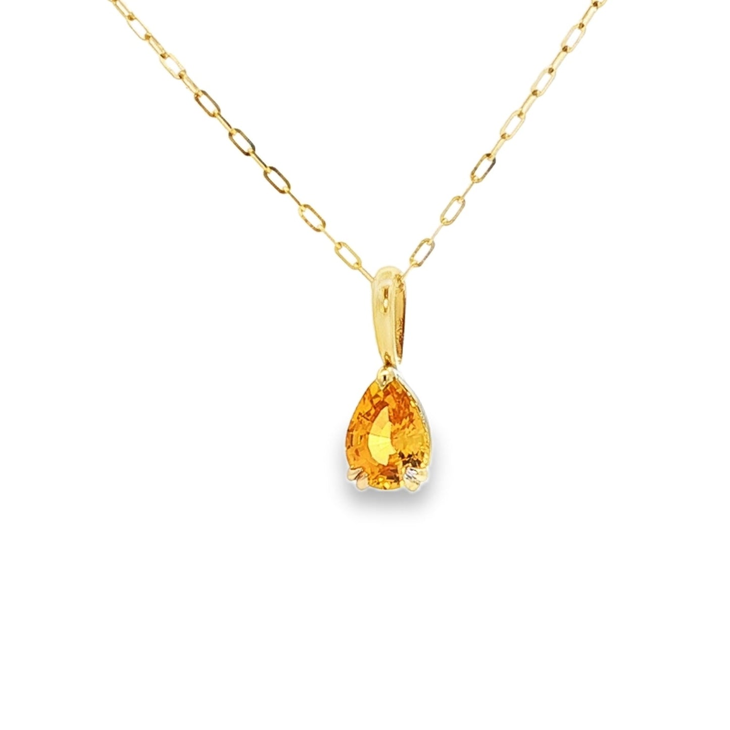14kY 7x5mm Pear Yellow Sapphire Pendant 88366