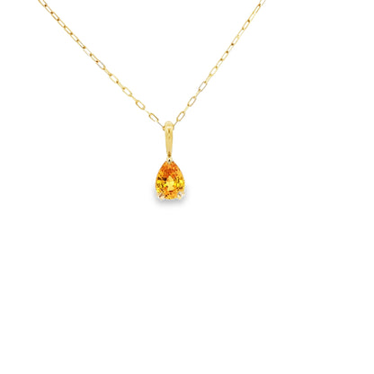 14kY 7x5mm Pear Yellow Sapphire Pendant 88366