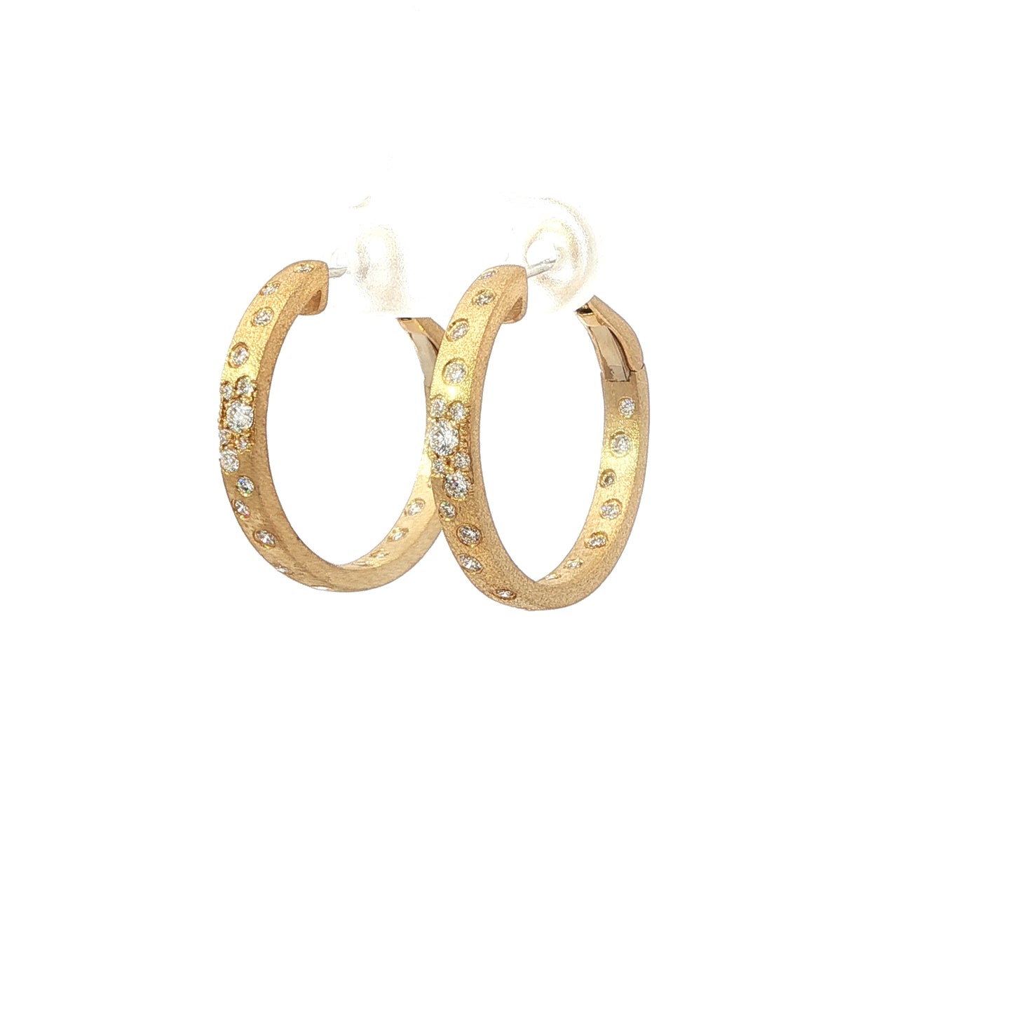 14kY .59cttw Diamond Confetti Hoop AE70141D - 201Y