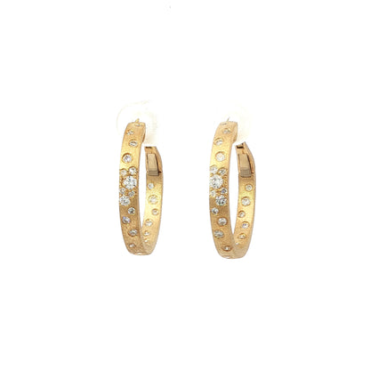 14kY .59cttw Diamond Confetti Hoop AE70141D - 201Y