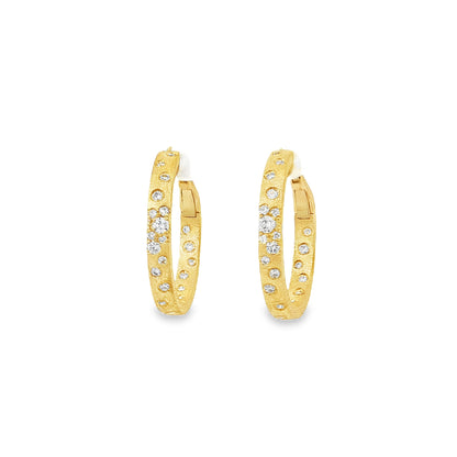 14kY .59cttw Diamond Confetti Hoop AE70141D - 201Y