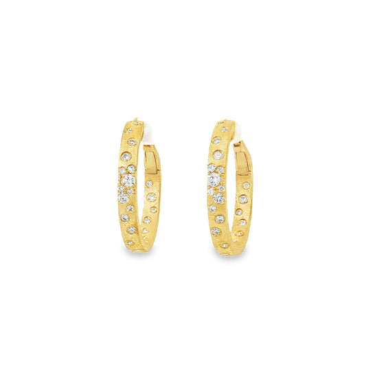 14kY .59cttw Diamond Confetti Hoop AE70141D - 201Y
