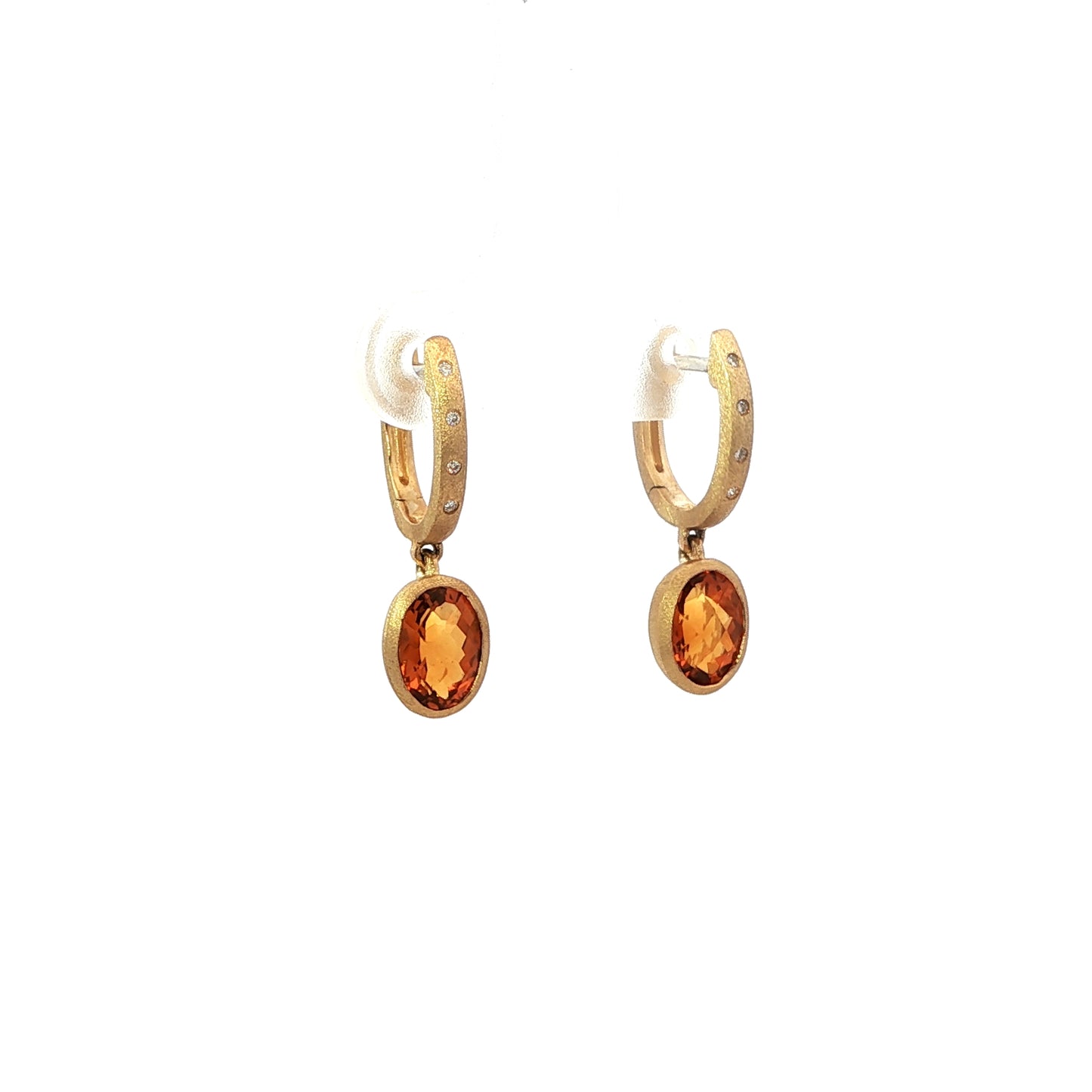 14kY 1.56cttw Citrine .02cttw Diamond Earring AE77575C-920Y