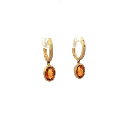 14kY 1.56cttw Citrine .02cttw Diamond Earring AE77575C-920Y