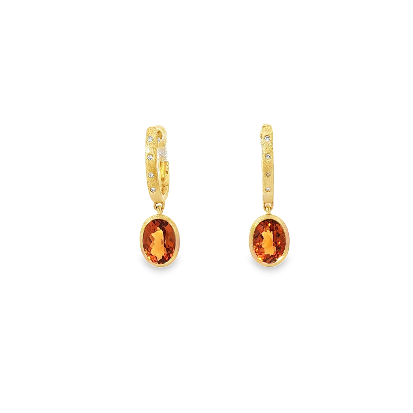 14kY 1.56cttw Citrine .02cttw Diamond Earring AE77575C-920Y