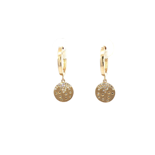 14kY .14cttw Diamond Disc Dangle Earring AE86300D-801Y