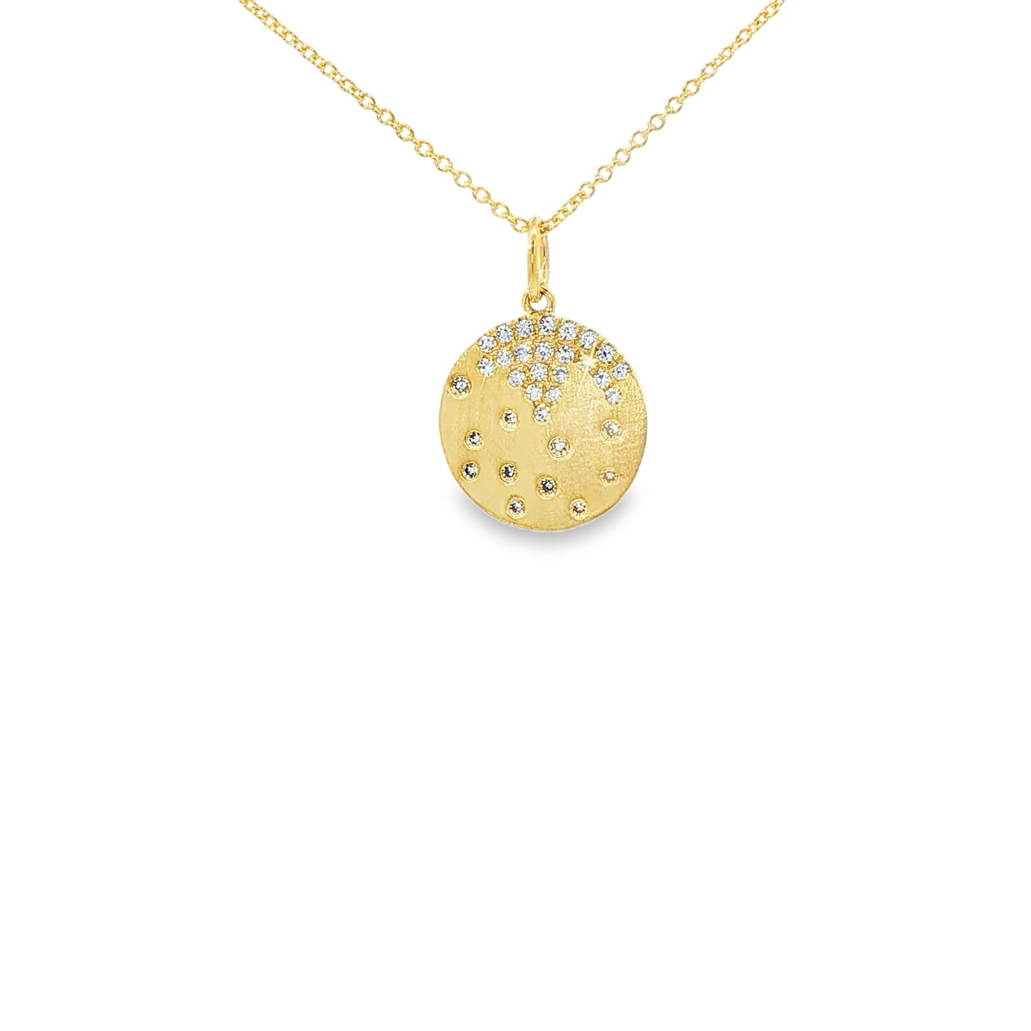 14kY .15cttw Diamond Disc Necklace AP86300D-801Y