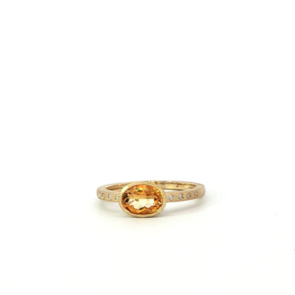 14kY .78ct Citrine .02cttw Diamond Ring AR77575CT - 220Y