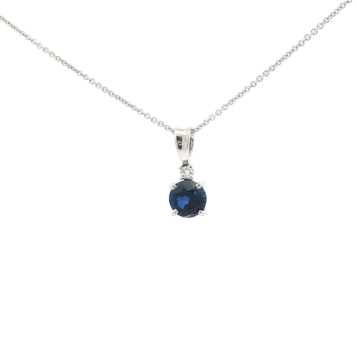 14kW .86ct Sapphire .02ct Diamond Pendant